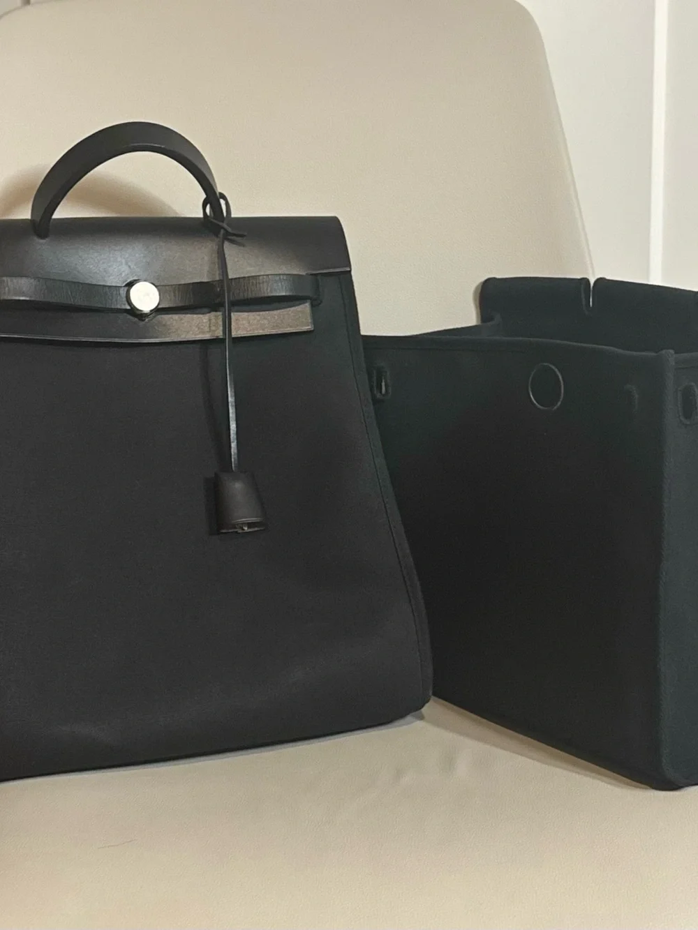 Hermès Black Herbag 2-in-1